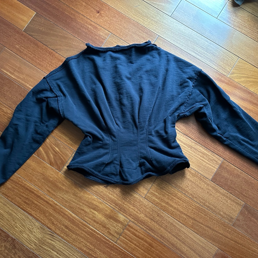 Pilcro Anthropologie cinched sweatshirt in black size M